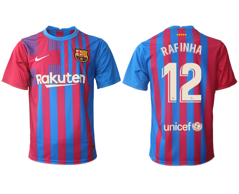 Men 2021-2022 Club Barcelona home aaa version red #12 Nike Soccer Jerseys
